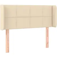 vidaXL Hoofdbord met randen 93x16x78/88 cm stof crèmekleurig