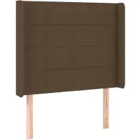 vidaXL Hoofdbord met randen 103x16x118/128 cm stof donkerbruin