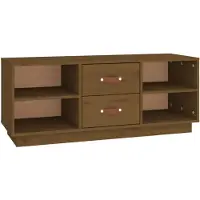 vidaXL Tv-meubel 100x34x40 cm massief grenenhout honingbruin