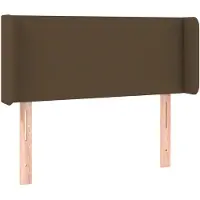 vidaXL Hoofdbord met randen 103x16x78/88 cm stof donkerbruin