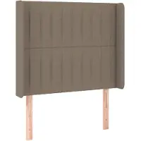 vidaXL Hoofdbord met randen 83x16x118/128 cm stof taupe