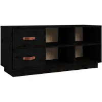 vidaXL Schoenenbank 100x34x45 cm massief grenenhout zwart