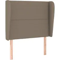 vidaXL Hoofdbord met randen 93x23x118/128 cm stof taupe