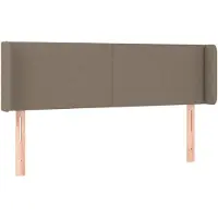 vidaXL Hoofdbord met randen 147x16x78/88 cm stof taupe