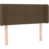 vidaXL Hoofdbord met randen 93x16x78/88 cm stof donkerbruin