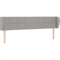 vidaXL Hoofdbord met randen 183x23x78/88 cm stof lichtgrijs