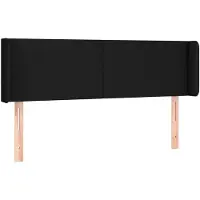 vidaXL Hoofdbord met randen 147x16x78/88 cm stof zwart