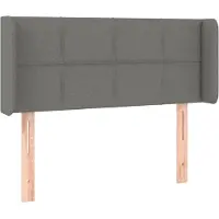 vidaXL Hoofdbord met randen 83x16x78/88 cm stof donkergrijs