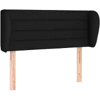 vidaXL Hoofdbord met randen 83x23x78/88 cm stof zwart