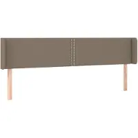 vidaXL Hoofdbord met randen 203x16x78/88 cm stof taupe