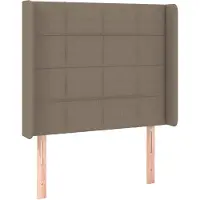 vidaXL Hoofdbord met randen 93x16x118/128 cm stof taupe