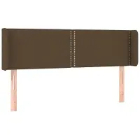 vidaXL Hoofdbord met randen 147x16x78/88 cm stof donkerbruin