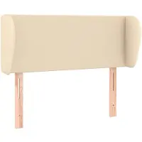 vidaXL Hoofdbord met randen 93x23x78/88 cm stof crèmekleurig