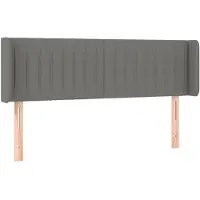 vidaXL Hoofdbord met randen 147x16x78/88 cm stof donkergrijs
