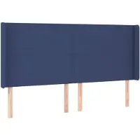 vidaXL Hoofdbord met randen 163x16x118/128 cm stof blauw