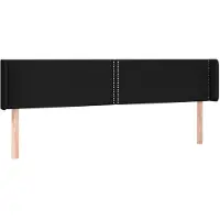 vidaXL Hoofdbord met randen 203x16x78/88 cm stof zwart