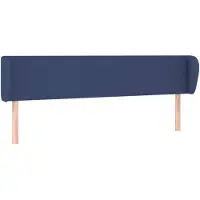 vidaXL Hoofdbord met randen 203x23x78/88 cm stof blauw