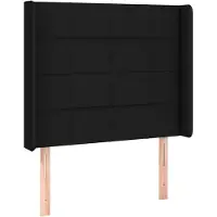vidaXL Hoofdbord met randen 83x16x118/128 cm stof zwart
