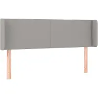 vidaXL Hoofdbord met randen 147x16x78/88 cm stof lichtgrijs