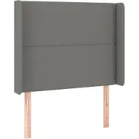vidaXL Hoofdbord met randen 103x16x118/128 cm stof donkergrijs