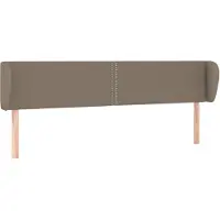 vidaXL Hoofdbord met randen 203x23x78/88 cm stof taupe