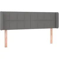 vidaXL Hoofdbord met randen 147x16x78/88 cm stof donkergrijs