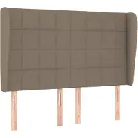 vidaXL Hoofdbord met randen 147x23x118/128 cm stof taupe