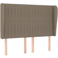 vidaXL Hoofdbord met randen 147x23x118/128 cm stof taupe