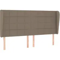 vidaXL Hoofdbord met randen 203x23x118/128 cm stof taupe