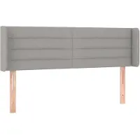 vidaXL Hoofdbord met randen 147x16x78/88 cm stof lichtgrijs