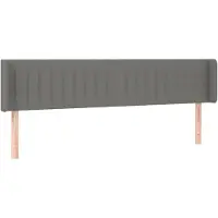 vidaXL Hoofdbord met randen 183x16x78/88 cm stof donkergrijs