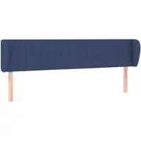 vidaXL Hoofdbord met randen 163x23x78/88 cm stof blauw