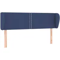 vidaXL Hoofdbord met randen 147x23x78/88 cm stof blauw