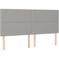vidaXL Hoofdbord lichtgrijs 200x5x118/128 cm stof
