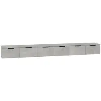 vidaXL Wandkasten 2 st 102x30x20 cm bewerkt hout betongrijs
