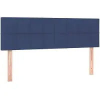 vidaXL Hoofdborden 144x5x78/88 cm stof blauw