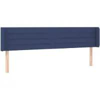 vidaXL Hoofdbord met randen 163x16x78/88 cm stof blauw