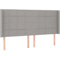 vidaXL Hoofdbord met randen 203x16x118/128 cm stof lichtgrijs