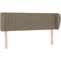 vidaXL Hoofdbord met randen 147x23x78/88 cm stof taupe