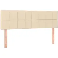 vidaXL Hoofdborden 144x5x78/88 cm stof crèmekleurig