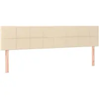 vidaXL Hoofdborden 160x5x78/88 cm stof crèmekleurig