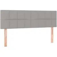 vidaXL Hoofdborden 144x5x78/88 cm stof lichtgrijs
