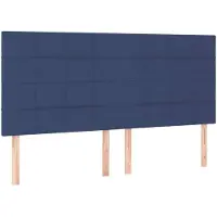 vidaXL Hoofdbord blauw 200x5x118/128 cm stof