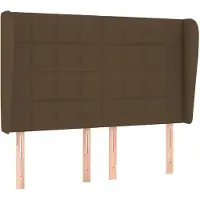 vidaXL Hoofdbord met randen 147x23x118/128 cm stof donkerbruin