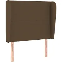vidaXL Hoofdbord met randen 93x23x118/128 cm stof donkerbruin