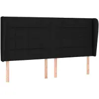 vidaXL Hoofdbord met randen 183x23x118/128 cm stof zwart