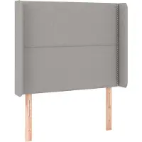vidaXL Hoofdbord met randen 93x16x118/128 cm stof lichtgrijs