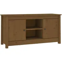 vidaXL Tv-meubel 103x36,5x52 cm massief grenenhout honingbruin