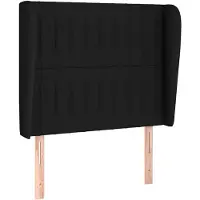 vidaXL Hoofdbord met randen 103x23x118/128 cm stof zwart