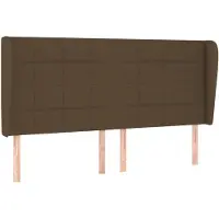vidaXL Hoofdbord met randen 183x23x118/128 cm stof donkerbruin